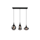 Trio 317000332 závesné svietidlo Lumina 3x40W | E14 - nastaviteľná výška, čierna, chróm