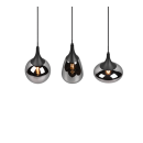 Trio 317000332 závesné svietidlo Lumina 3x40W | E14 - nastaviteľná výška, čierna, chróm