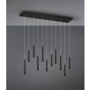 Trio 321611132 LED závesné stropné svietidlo Tubular 11x2,5W | 2420lm | 3000K | IP20 - 3 fázové stmievanie, čierna