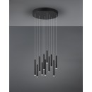Trio 321691132 LED závesné stropné svietidlo Tubular 11x2,5W | 2420lm | 3000K | IP20 - 3 fázové stmievanie, čierna