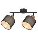 Rabalux 3245 prisadené bodové svietidlo Miguel 2x40W | E14 - čierna, drevo
