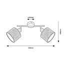 Rabalux 3245 prisadené bodové svietidlo Miguel 2x40W | E14 - čierna, drevo