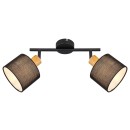 Rabalux 3245 prisadené bodové svietidlo Miguel 2x40W | E14 - čierna, drevo