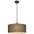 Rabalux 3247 závesné stropné svietidlo Miguel 1x40W | E27 - čierna, drevo