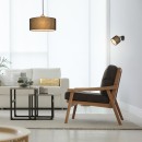 Rabalux 3247 závesné stropné svietidlo Miguel 1x40W | E27 - čierna, drevo