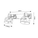 Rabalux 3249 prisadené bodové svietidlo Tarien 2x40W | E14 - chróm, dymová