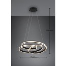 Trio 326210132 LED závesné stropné svietidlo Nuria/Yara 1x60W | 7200lm | 2300 + 3000 + 4000K - nastaviteľná výška, DIP switch, 3 fázové stmievanie, čierna