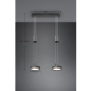 Trio 326510242 LED závesné stropné svietidlo Franklin 2x9W | 2100lm | 3000K - 3 fázové stmievanie, nastaviteľná výška, antracit