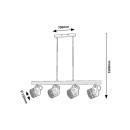 Rabalux 3300 závesné stropné svietidlo Rotem 4x40W | E14 - drevo, čierna