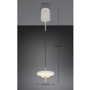 Trio T340210176 LED závesné stropné svietidlo KEATON  | 10W integrovaný LED zdroj | 1x1200lm | 2300+3000+4000K | na lanku | Trio - SwitchDimmer | sivá