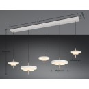 Trio T340210576 LED závesné stropné svietidlo KEATON  | 50W integrovaný LED zdroj | 1x5900lm | 2300+3000+4000K | na lanku | Trio - SwitchDimmer | sivá