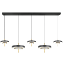 Trio T340210580 LED závesné stropné svietidlo KEATON  | 50W integrovaný LED zdroj | 1x5900lm | 2300+3000+4000K | na lanku | Trio - SwitchDimmer | čierna | zlatá