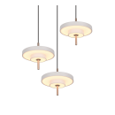 Trio T340230376 LED závesné stropné svietidlo KEATON  | 10W integrovaný LED zdroj | 3x1200lm | 2300+3000+4000K | Trio - SwitchDimmer | sivá