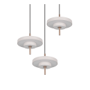 Trio T340230376 LED závesné stropné svietidlo KEATON  | 10W integrovaný LED zdroj | 3x1200lm | 2300+3000+4000K | Trio - SwitchDimmer | sivá