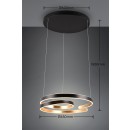 Trio 344110180 LED závesné stropné svietidlo Marnie | 68W integrovaný LED zdroj | 8000 lm | 3000K