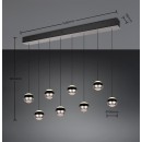 Trio SELECT  344410807  LED závesné stropné svietidlo ORBIT  | 8x8W integrovaný LED zdroj | 8x960lm | 2300+3000+4000K