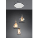 Trio T349430317 závesné stropné svietidlo ALDEA  | 3x10W E14 | na lanku | žltá | biela | pestrofarebná