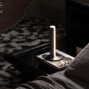 Ideal lux 354149 LED stolná lampička DORICA  | 8W integrovaný LED zdroj | 350lm | 3000K | vypínač | chróm