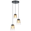 Rabalux 3545 závesné stropné svietidlo Zenaida 3x60W | E27 - čierna, zlatá