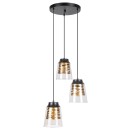 Rabalux 3545 závesné stropné svietidlo Zenaida 3x60W | E27 - čierna, zlatá