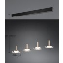 Trio T354910432 LED závesné stropné svietidlo CELESTE  | 4x7,5W integrovaný LED zdroj | 4x750lm | 3000K