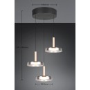 Trio T354930332 LED závesné stropné svietidlo CELESTE  | 3x7,5W integrovaný LED zdroj | 3x750lm | 3000K