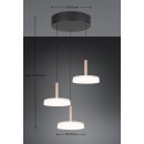 Trio T354930365 LED závesné stropné svietidlo CELESTE  | 3x7,5W integrovaný LED zdroj | 3x750lm | 3000K