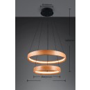 Trio 355039130 LED závesné stropné svietidlo LYNWOOD | 37W integrovaný LED zdroj | 4300lm | 3000K | Trio - SwitchDimmer | na lanku