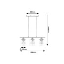 Rabalux 3580 závesné stropné svietidlo Miroslaw 3x40W | E27 - chróm, číra