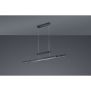 Trio 375310532 LED závesné stropné svietidlo Trajan 1x42W + 2x6W | 5000L | 2700-5000K | IP20 - 3 fázový stmievač na tele, nastavenie teploty osvetlenia, nastaviteľná šírka aj výška, stmievateľné, horné / dolné osvetlenie, čierna