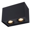 Lucide 22953/02/30 stropné bodové svietidlo Tube 2x50W | GU10 - čierna, nastaviteľné, stmievateľné