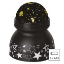 Emos DCPW05 LED dekoratívny projektor - vesmír 2W | 3xAAA - teplá biela, rotujúce svetlo, čierna