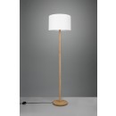 Trio 401200101 stojacie svietidlo Korba 1x60W | E27 - nožný vypínač, drevo, biela
