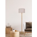 Trio 401200101 stojacie svietidlo Korba 1x60W | E27 - nožný vypínač, drevo, biela