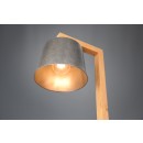 Trio 402690167 stojacie svietidlo Clark 1x60W | E27 - nastaviteľná, nožný vypínač, antický nikel, drevo