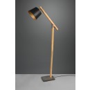 Trio 412700132 stojacie svietidlo Harris 1x60W | E27 - nožný vypínač, nastaviteľné, drevo, čierna