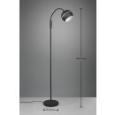 Trio 413300132 stojacia lampa Fletcher 1x10W | E14 - ohybné rameno, vypínač na tele, matná čierna