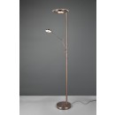 Trio 424210304 LED stojaca lampa Barrie 1x32W + 1x6W | 4600lm | 2700-4000K | IP20 -  zabudovaný stmievač, pamäťová funkcia, nastavenie teploty osvetlenie, otočné ramená, oddelené vypínače, mosadz