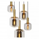 Lucide 45494/15/65 závesné stropné svietidlo Joanet 5x40W | E27 - dymovo šedá, sklo