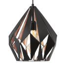 Eglo 49254 závesné svietidlo Carlton 1 1x60W | E27 - čierna, meď