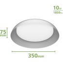Philips 8720169300972 LED prisadené stropné svietidlo Fleta  | 10W integrovaný LED zdroj | 1850lm | 2700K