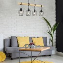 Rabalux 5247 závesné stropné svietidlo Fabian 4x40W | E27 - čierna, drevo