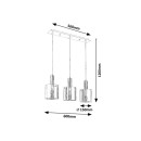 Rabalux 5250 závesné stropné svietidlo Donati 3x60W | E27 - chróm