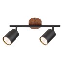 Rabalux 5296 prisadené stropné bodové svietidlo Edmund 2x25W | GU10 - imitácia dreva, čierna