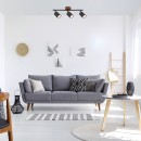 Rabalux 5297 prisadené stropné bodové svietidlo Edmund 3x25W | GU10 - imitácia dreva, čierna