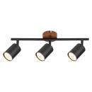 Rabalux 5297 prisadené stropné bodové svietidlo Edmund 3x25W | GU10 - imitácia dreva, čierna
