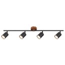 Rabalux 5298 prisadené stropné bodové svietidlo Edmund 4x25W | GU10 - imitácia dreva, čierna