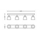 LED prisadené stropné svietidlo bodové Philips Dender 4x4W -> nahrádza 100W - biela