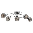 Rabalux 5349 prisadené stropné svietidlo Tamara 5x40W | E14 - chróm, dymové sklo