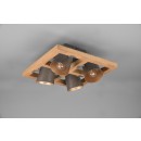 Trio 601900467 prisadené stropné svietidlo Bell 4x25W | E14 - drevo, antický nikel
